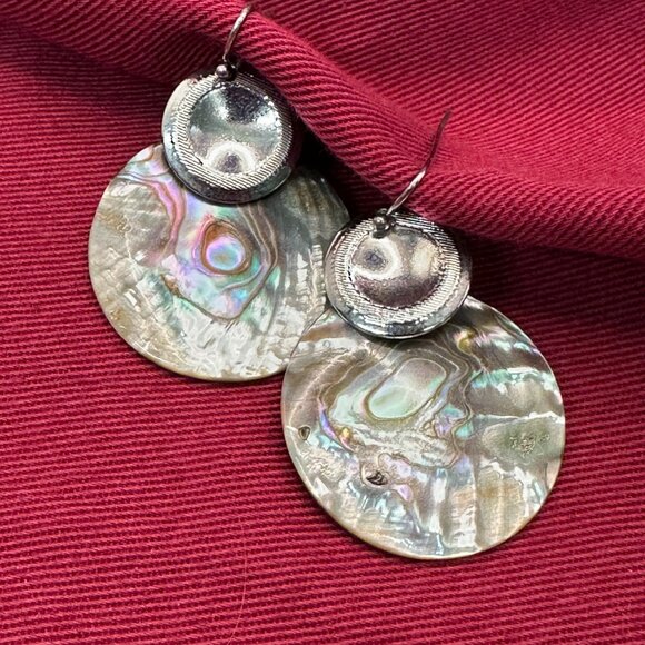Nine West Abalone & Silver-Tone Disc Fishhook Earrings - Picture 10 of 13